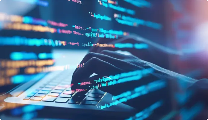 Typing up some code. 